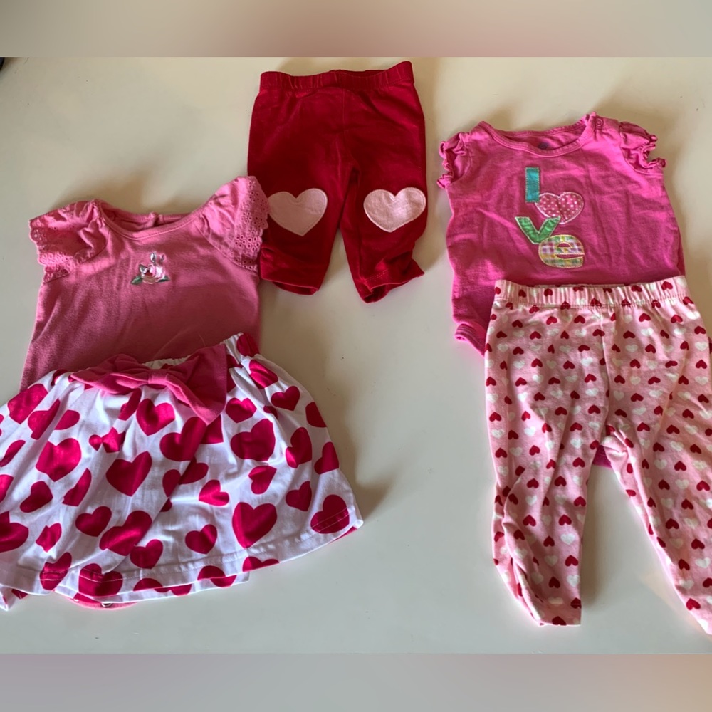 Valentines Day Set of 5 Infant Girl Clothing